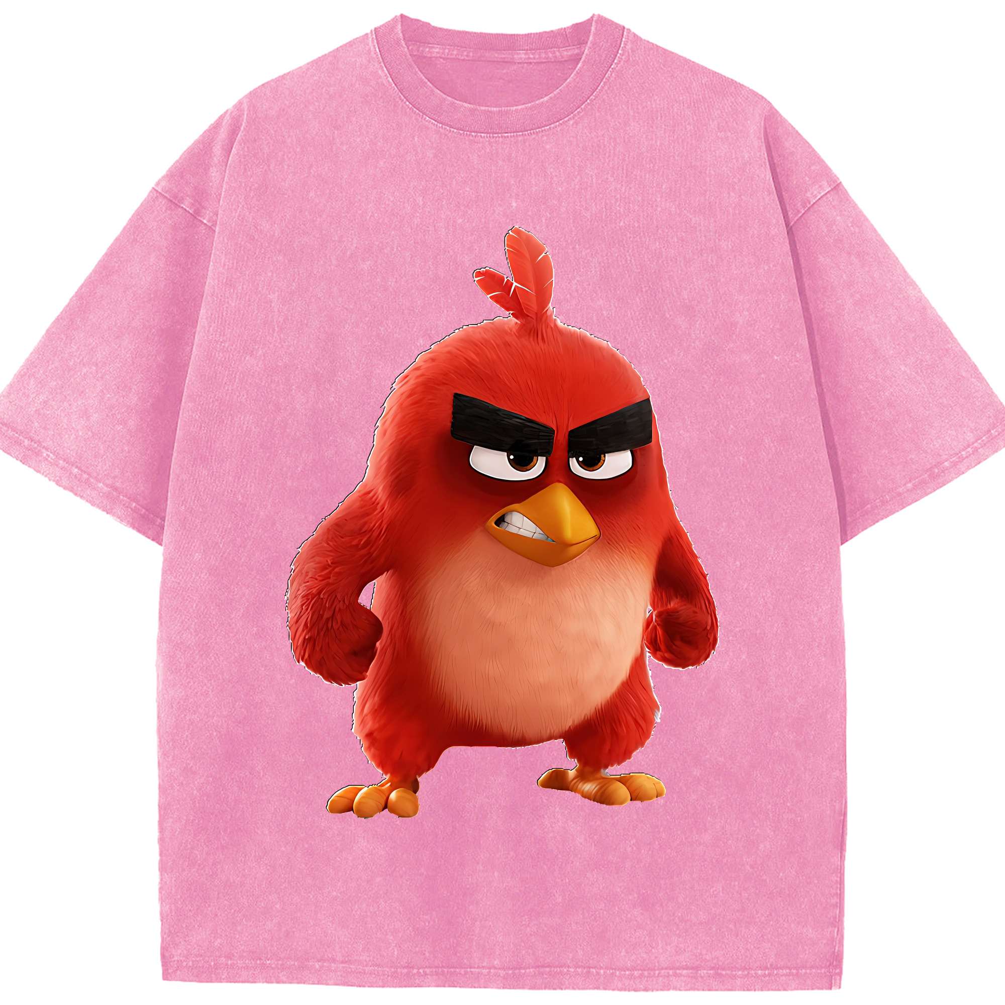 （画像用） Angry Birds アングリーバード 綿100% ヴィンテージ風 半袖Tシャツ（フロントプリント）